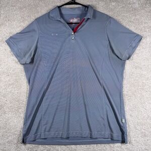 Chick Fil A Polo Shirt Womens XL Oobe Team Style Gray Striped Employee Uniform